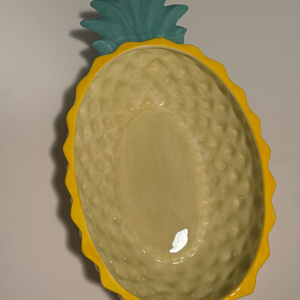 Martha Stewart Collection Yellow Pineapple Ceramic Serving dish